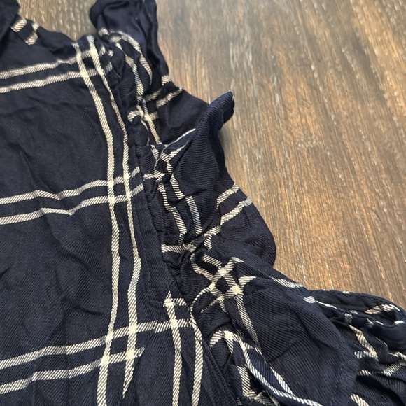 DIZZYLISSY COLD SHOULDER PLAID PRINT BABY DOLL BUTTON DOWN SIZE LARGE - Picture 3 of 4